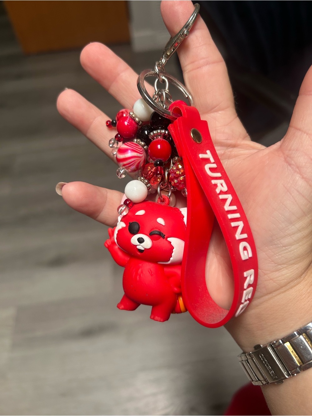 Disney turning red keychain